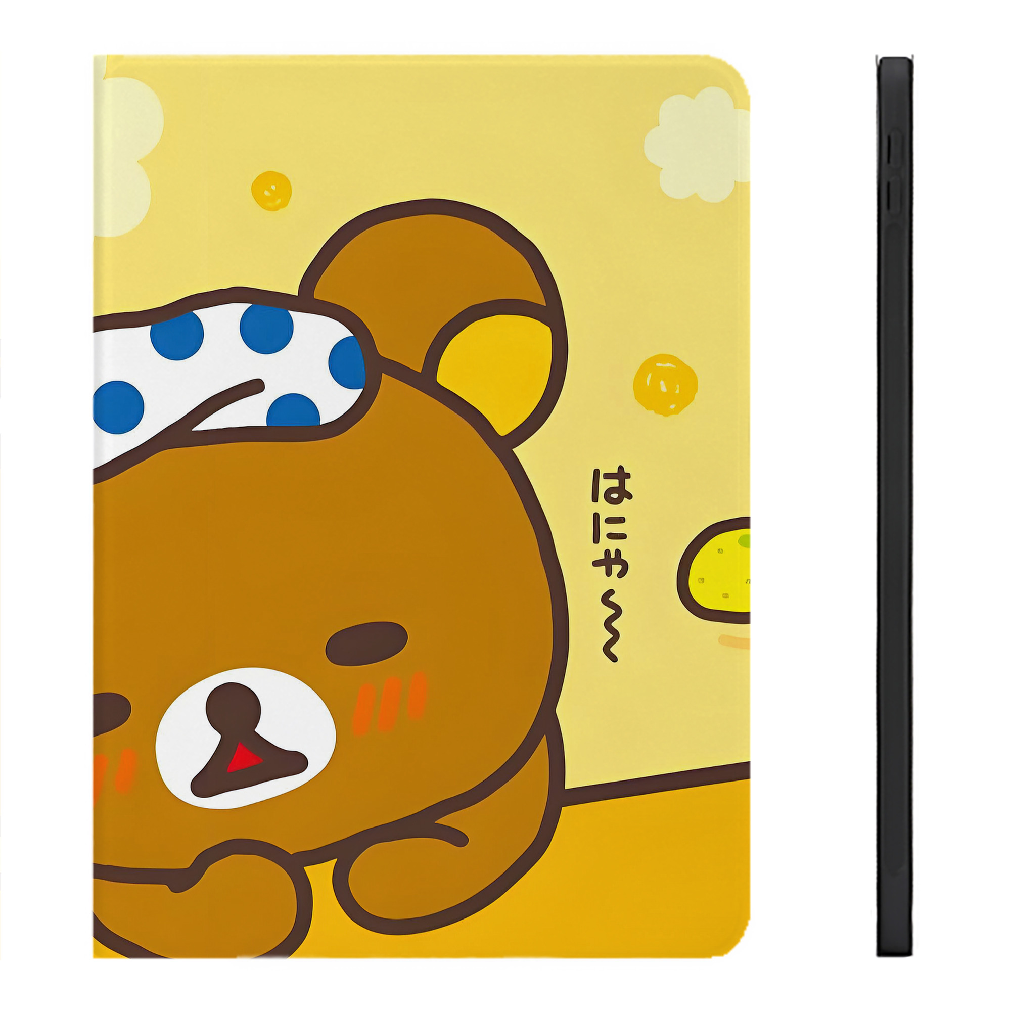 （画像用） リラックマ リラックマ キイロイトリ Rilakkuma Korilakkuma Kiiroitori IPadケース ペンホルダー付き ブックスタイルデザイン